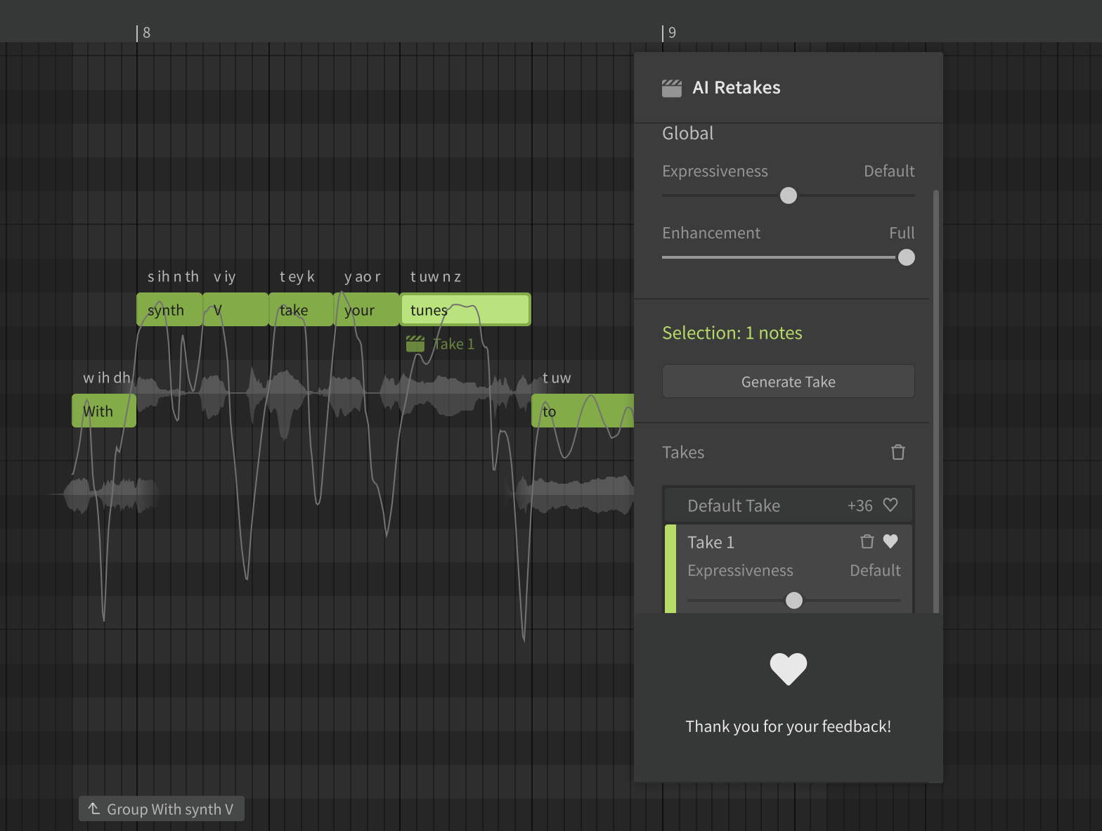 Synthesizer V Studio 1.11.0b1 Update | Dreamtonics株式会社